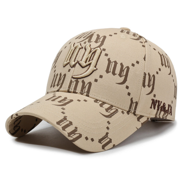 Wholesale Unisex embroidered letter duckbill cap full print baseball cap spring and autumn outdoor leisure sports sunshade duckbill cap trendy