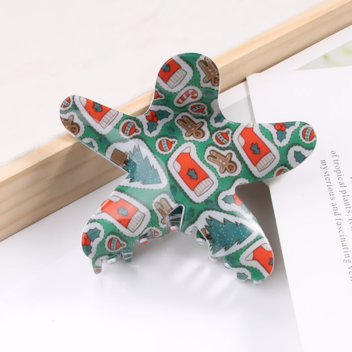 Wholesale Starfish hairpin  gripper Christmas crutch elk snowman shark clip