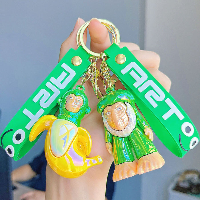 Wholesale Cute electroplated glossy cartoon character keychains