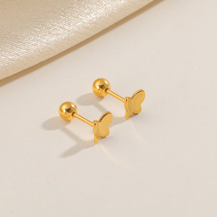 Wholesale  Anti-loss heart-shaped earrings  colorfast   small and exquisite titanium steel earrings