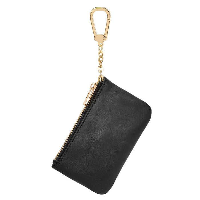 Wholesale Cowhide Mini Ultra-thin Wallet Women's Simple Keychain Coin Bag Soft Leather Zipper Coin Purse