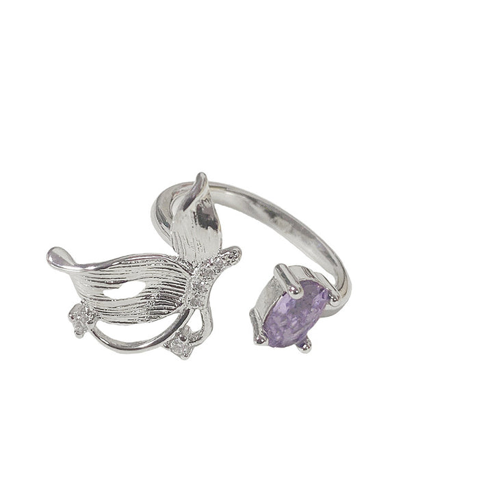 Wholesale Exquisite niche zircon butterfly diamond ring with minimalist layering style and versatile ring accessories