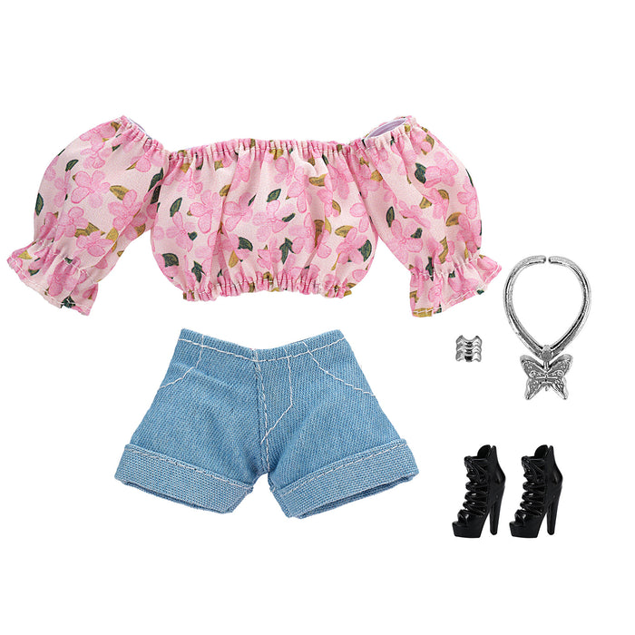 Wholesale doll floral shirt bubble sleeve shorts suit