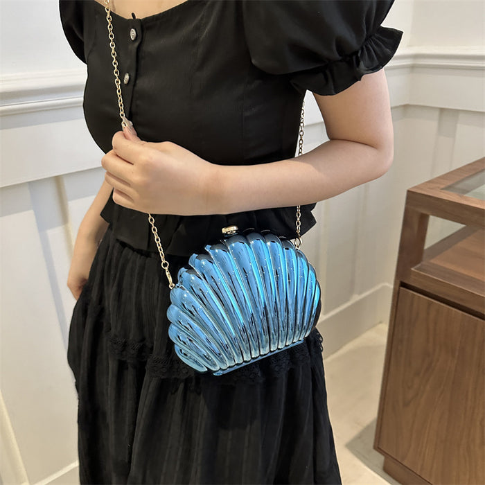 Wholesale New Colorful Shell Bag Fashion Chain Crossbody Evening Bag Acrylic Clutch Cosmetic Bag JDC-SD-TY006