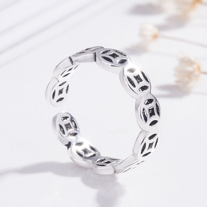 Wholesale Silver plated opening simple design versatile temperament women's jewelry ring