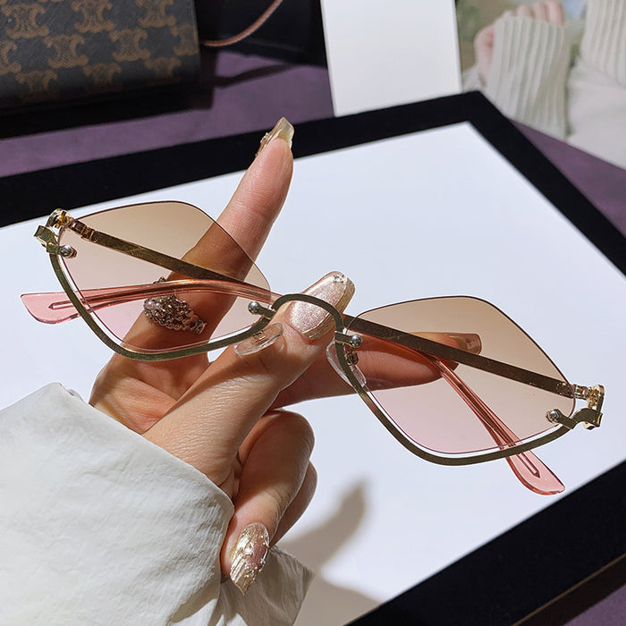 Wholesale Semi-rimmed diamond-shaped sunglasses