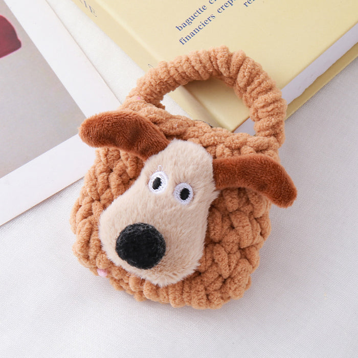 Wholesale Cartoon Cute Big Ear Dog Knitted Mobile Phone Bag Plush Dolphin Zero Wallet Earphones Mini Storage Bag