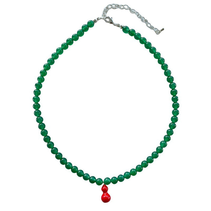 Wholesale Gourd Pendant Necklace Niche Design Dongling Stone All-match Clavicle Chain