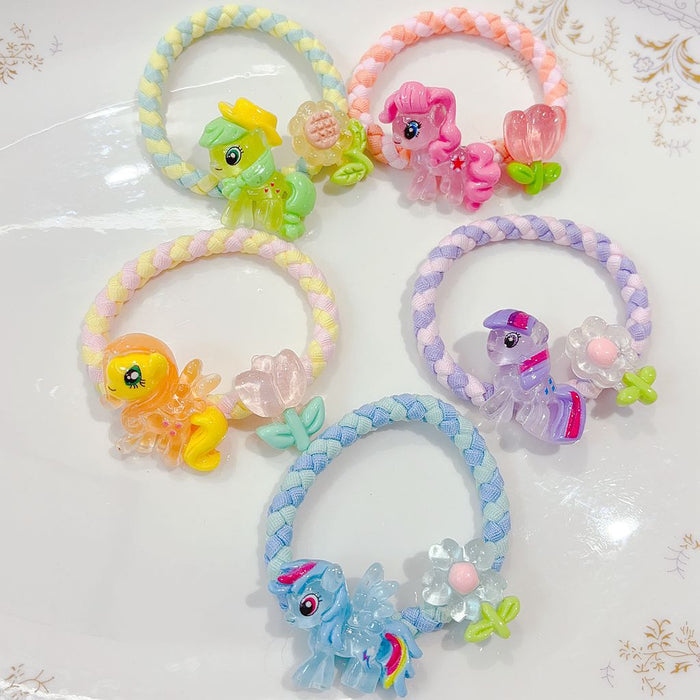 Wholesale 5pcs Leather Band Hair Rope Braided Hair Rope Hair Accessories for Women