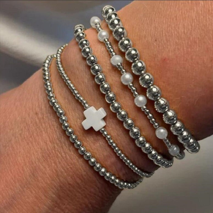 Wholesale CCB round pearl bow bracelet