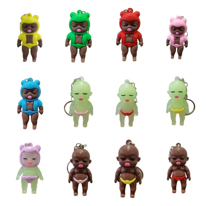 Wholesale 3pcs Black Doll Keychain Plush Doll Toy