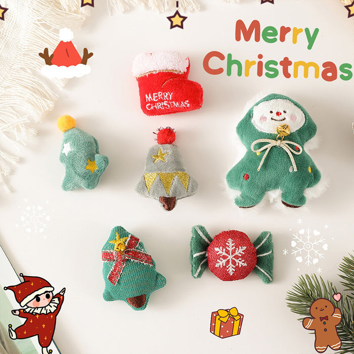 Wholesale Christmas Brooch Cute Plush Christmas Accessories Cartoon Pin Decorations Clothing Accessories