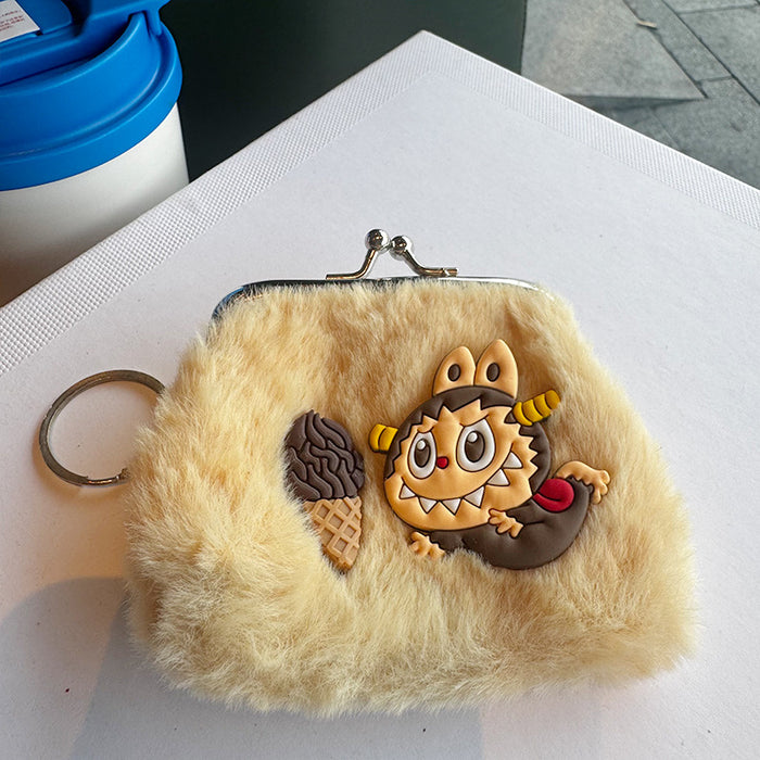 Wholesale Cartoon Plush Bunny Kidsren' s Coin Purse Forest Elf Fabric Small Handbag Girls Headphone Key Cosmetics Bag
