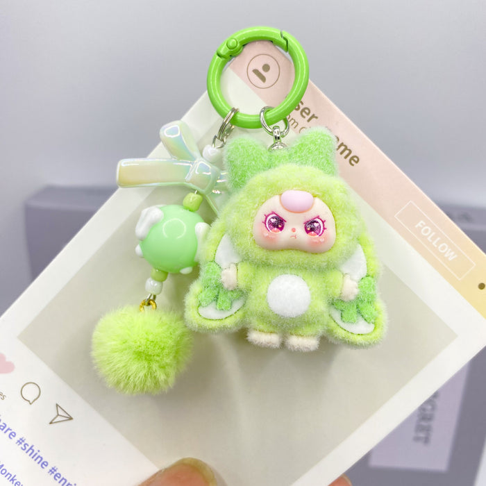 Wholesale Cute Cartoon 3D Flocked Doll Keychain