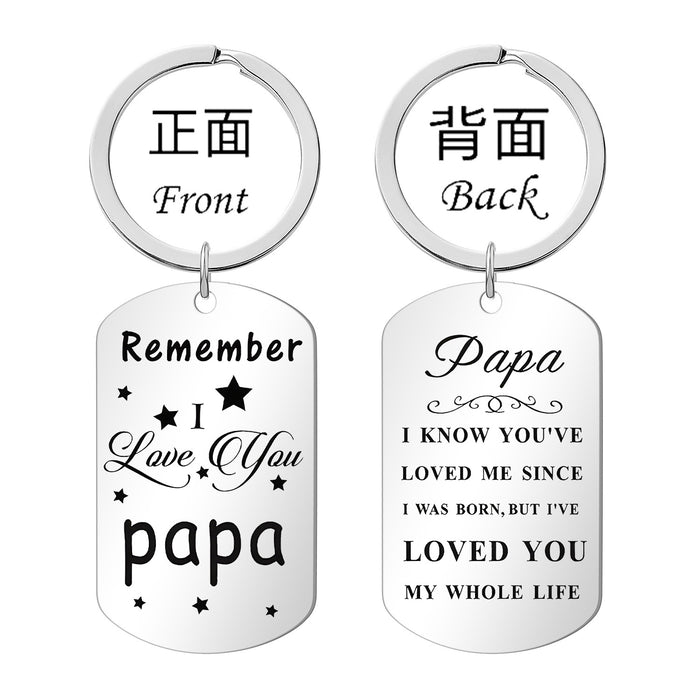 Wholesale Stainless steel keychain commemorative gift engraved keychain pendant