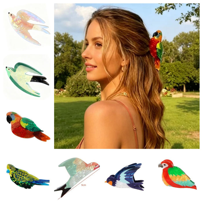 Wholesale Colorful Parrot Claw Hair Clip PVC Creative Bird Design Hair Accessory