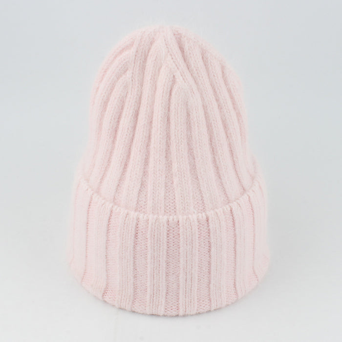 Wholesale Knitted striped rolled edge warm hat without brim