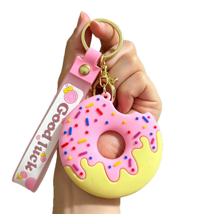 Wholesale Silicone PVC Cute Ice Cream Donut Keychain Pendant Bag Charm