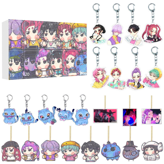 Wholesale KPOP Christmas Advent Calendar Blind Box Backpack Acrylic Pendant Keychain Pendant