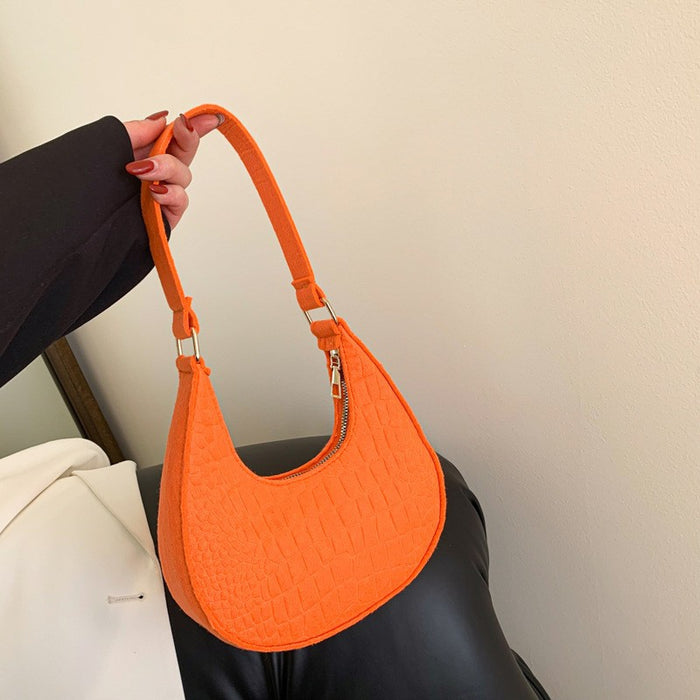 Wholesale Stone Pattern Underarm Felt Shoulder Bag JDC-SD-SYuan010