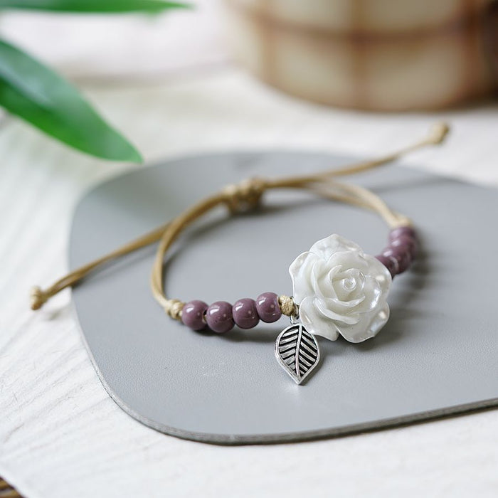 Wholesale Flower Woven Bracelet Ceramic Hand Rope Accessories