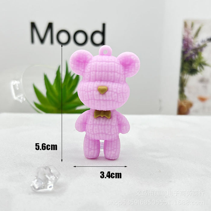 Wholesale Bear Key Chain Doll Pendant Collar Bear Key Chain Pendant Little Bear Key Chain Doll Pendant Cream Glue