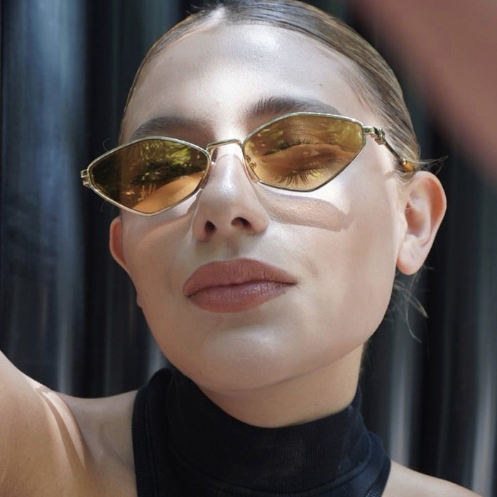 Wholesale New metal frame cat eye sunglasses, retro street photography sunglasses, sunglasses