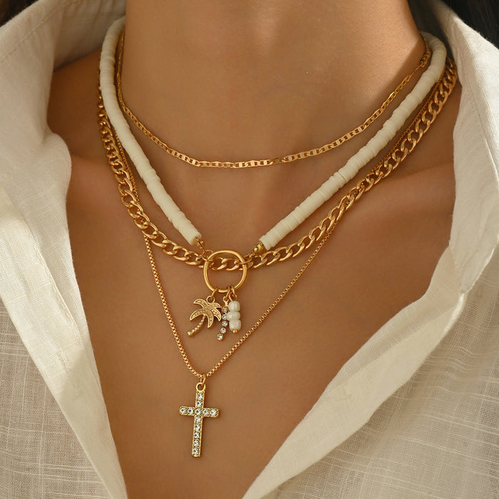 Wholesale Bohemian Starfish Shell Pendant Necklace Faux Pearl Ocean Series Beach Vacation Style