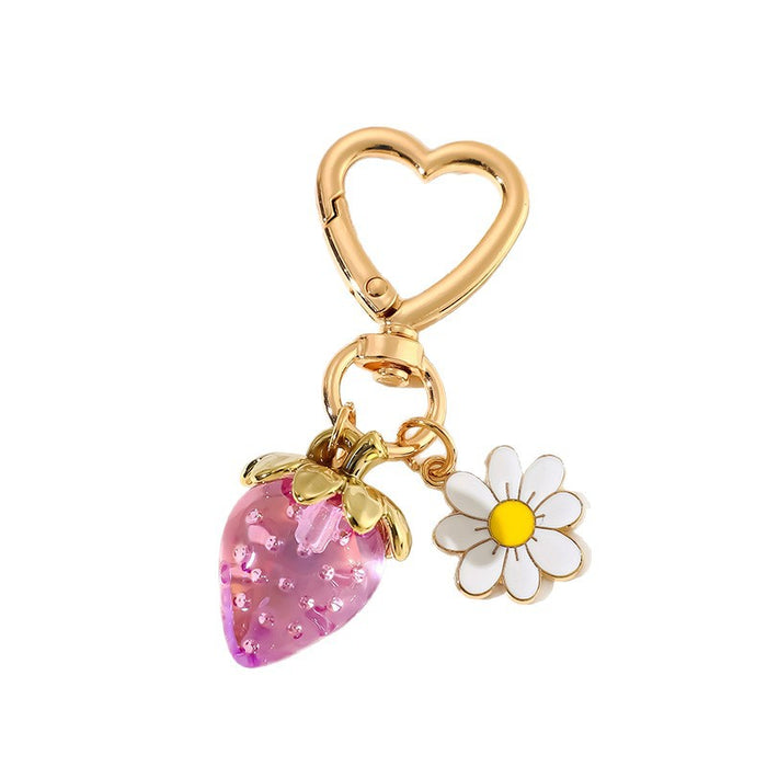 Wholesale Cute Strawberry Heart Keychain Bag Charm Fashion Gift