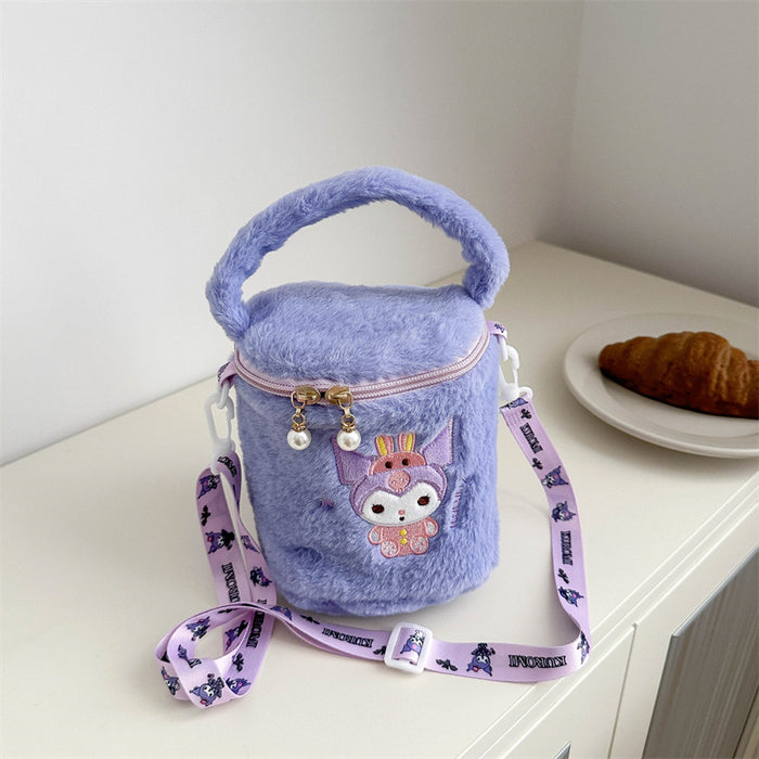 Wholesale Cute plush  bucket bag cartoon girl portable small bag