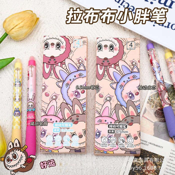 Wholesale 4pcs/ box  Cute soft sponge erasable pen  thermal erasable gel pen crystal blue erasable push pen