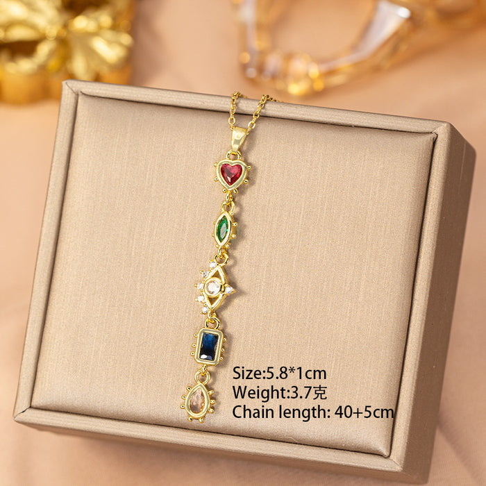 Wholesale Titanium Steel Gold Plated Butterfly Tassel Necklace Trendy Jewelry Accessory MOQ≥2