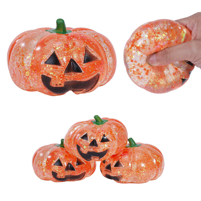 Wholesale Halloween TPR Pumpkin-Shaped Squeeze Stress Relief Toy for Youth