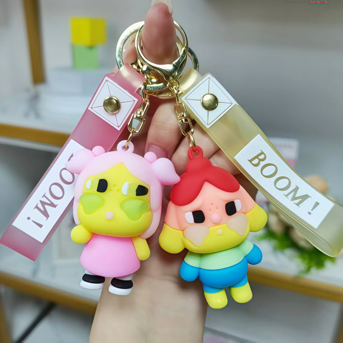 Wholesale Cartoon Tear Doll Metal Keychain Trendy Key Ring Fashion Accessory Gift MOQ≥5