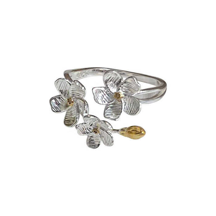 Wholesale Ring niche design, open-ended ring, three-dimensional flower, versatile bracelet