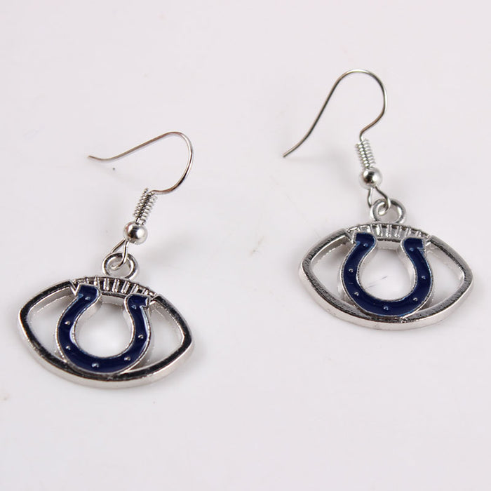 Wholesale team earrings earrings  rugby shape earrings lightning cowboy chief pirate Steelman