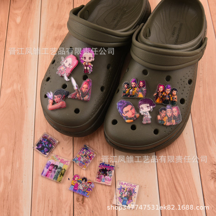 Wholesale 50pcs Acrylic Shoe Buckles Acrylic Beach Shoe Buckles Decorative Accessories