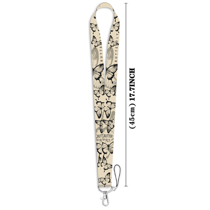 Wholesale Butterfly-shaped phone lanyard Keychain with a rigid card holder