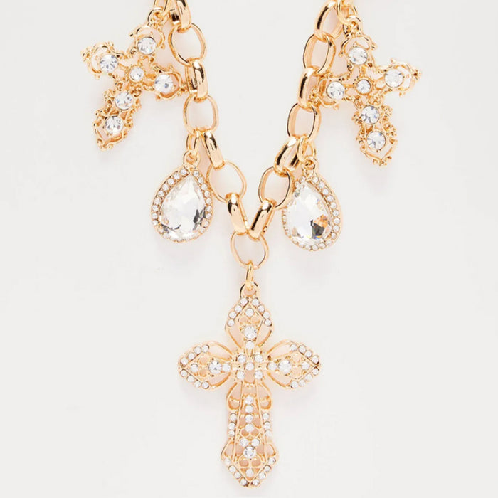 Wholesale Jewelry necklace pendant with exaggerated design and diamond studded large water droplet necklace jewelry