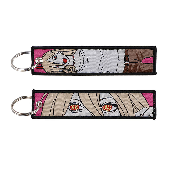 Wholesale Japanese Anime Woven Label Keychain Lanyard  Fabric Anime Peripheral