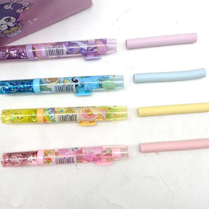 Wholesale Glittery sand filled clean and low residue push pull eraser