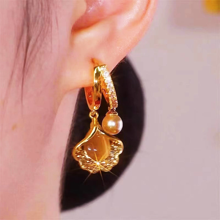 Wholesale Apricot Leaf Earrings