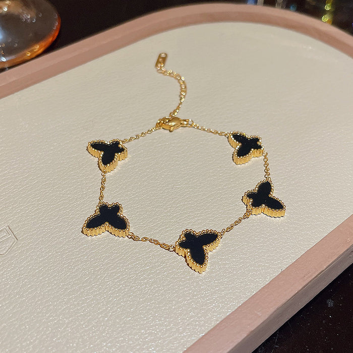 Wholesale stainless steel bracelet double-layer folded to wear