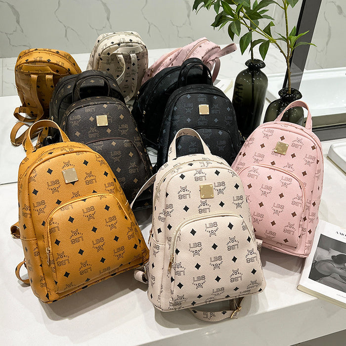 Wholesale PU Flower Material Large Capacity Women's Backpack JDC-BP-Shic009
