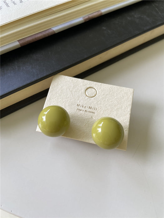 Wholesale New Colored Candy Ball Earrings Silver Needle Temperament Round Earrings Earrings