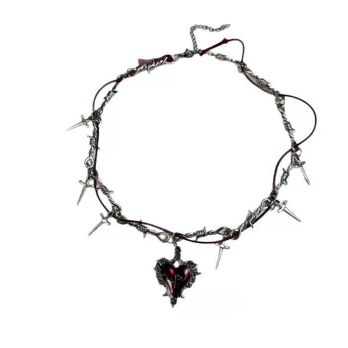 Wholesale Alloy Electroplated Heart Pendant Clavicle Necklace