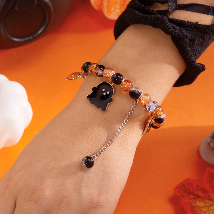 Wholesale  Bracelet Pumpkin Hat Set Elastic Beaded Pendant Women' s Bracelet