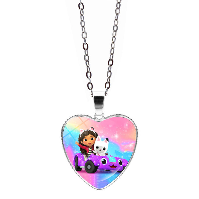 Wholesale Anime Heart Pendant Sweater Chain Necklace Jewelry