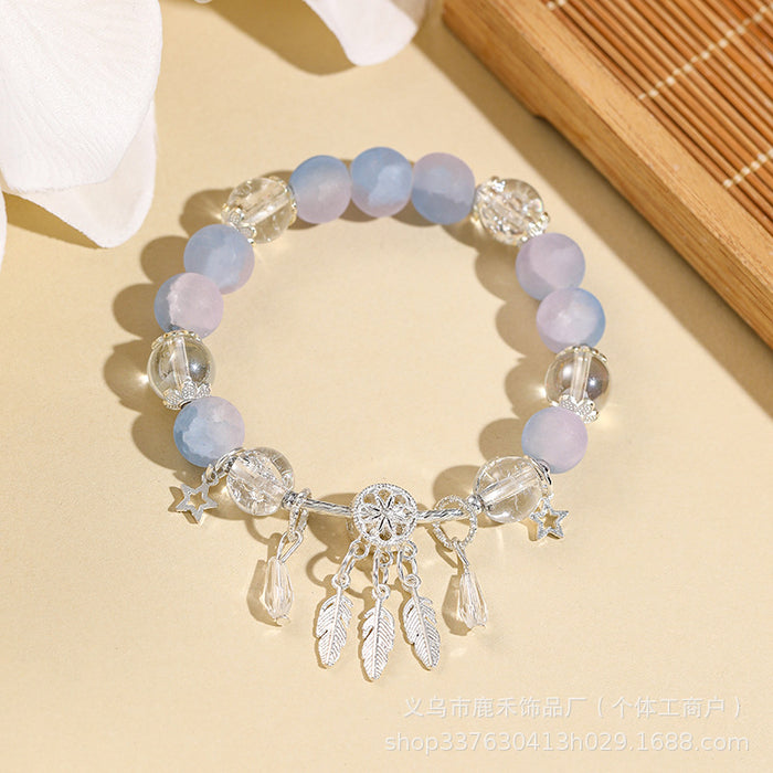 Wholesale Frosted Gradient Glass Beaded Bracelet for Women