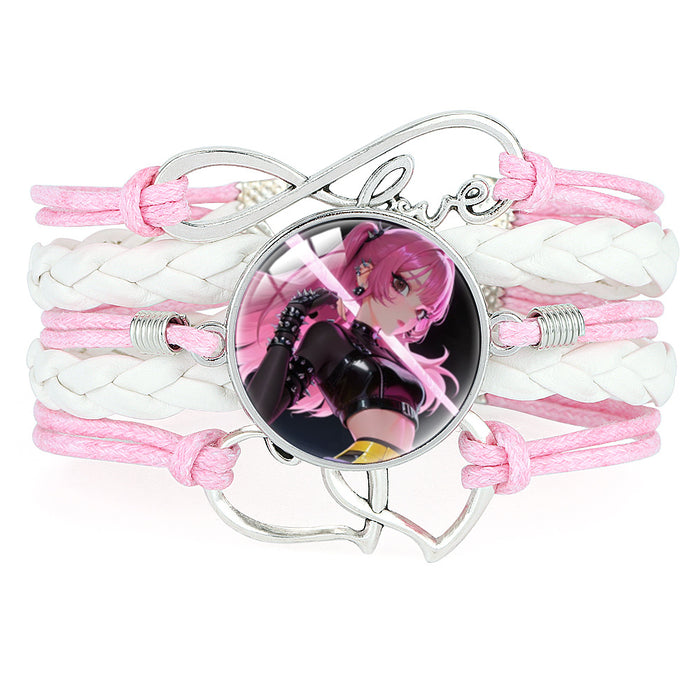 Wholesale KPOP Multi-layered Color-blocked Anime Character Crystal Bracelet